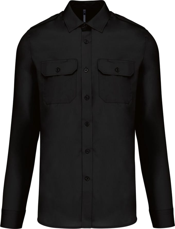 Kariban Herenpilootoverhemd lange mouwen K505 - Black - M