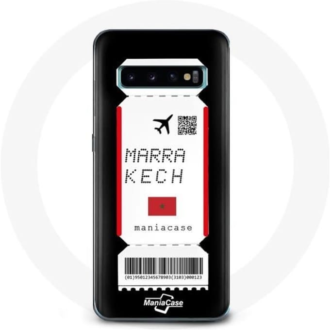 Coque pour Samsung Galaxy S10 Plus Billet d'avion Marrakech Maroc