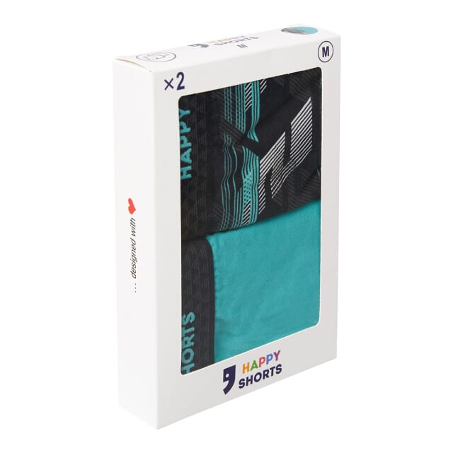 Happy Shorts 2-Pack Boxershorts Heren Met Graphic Print - Maat XXL