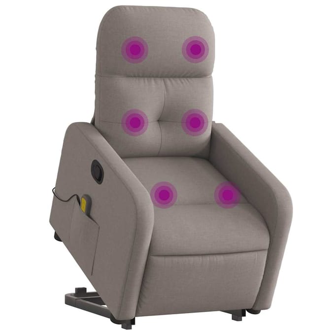 vidaXL - Sta-op-massagestoel - verstelbaar - stof - taupe