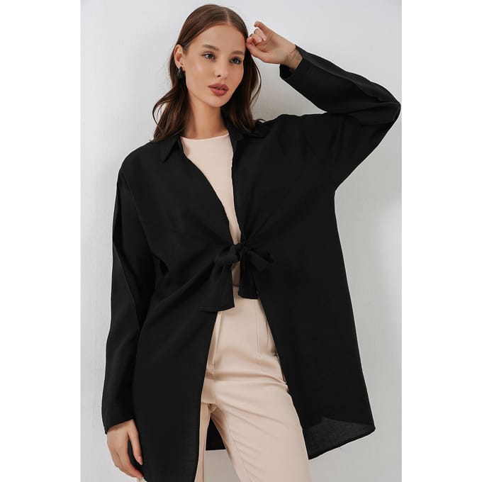 Kimonojack met Lange Mouwen en Strikdetails