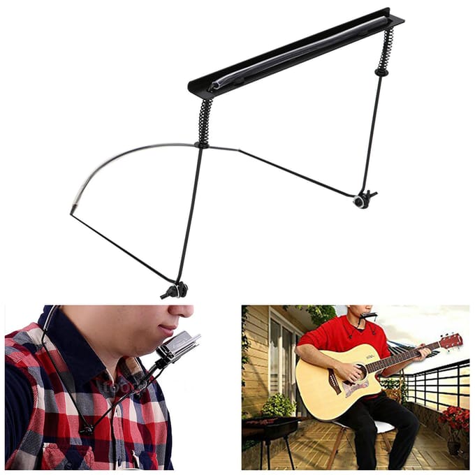 24?Hole Mondharmonica Standaard Verstelbare Nekbeugel Muziekinstrument Accessoires Zwart