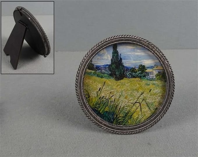 Fotolijstje Rond ant. zilverkl. Ø11,4x1,4cm