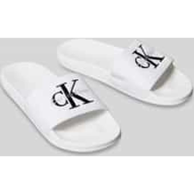 Calvin Klein Witte Polyurethaan Heren Slipper