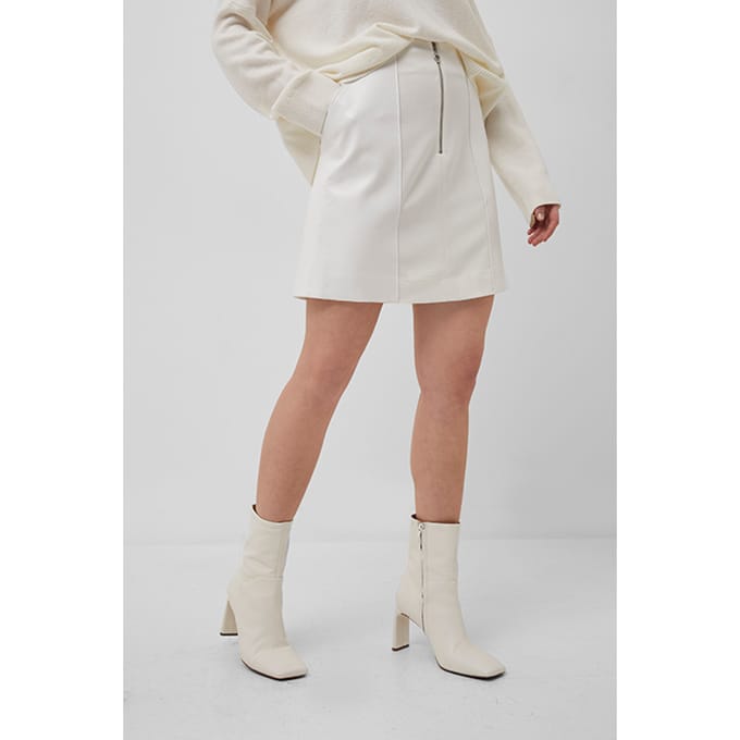 French Connection Eatha Patent Mix Skirt White Taglia: 14 | Minigonne Outlet | Donna | Bianco