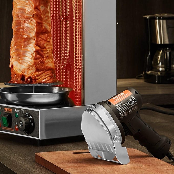 Elektrisch Shawarma Mes Turkse Doner Kebab Vlees Gyro Snijder met 2 Mesjes