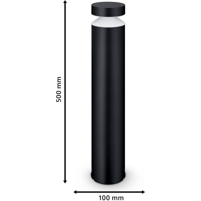Philips Laven sokkellamp - zwart - geïntegreerde LED