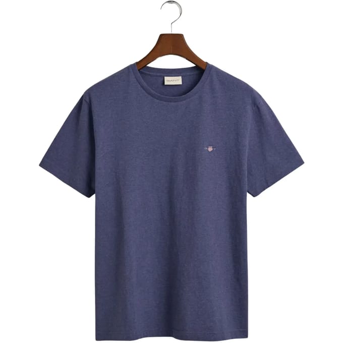 Gant T-Shirt Regular Uni Fine Shield Embroidery Dark Jeansblue Melange / male