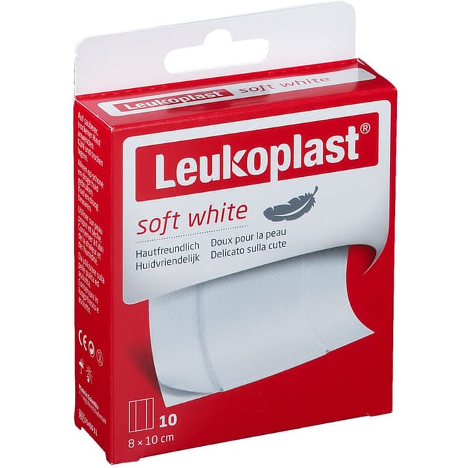 Leukoplast Soft white 8 x 10cm 10 Stuks