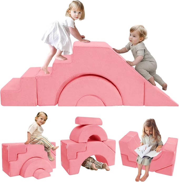 Modulaire kinderbank voor kinderen - Uitklapbaar en multifunctioneel kinderkamermeubel