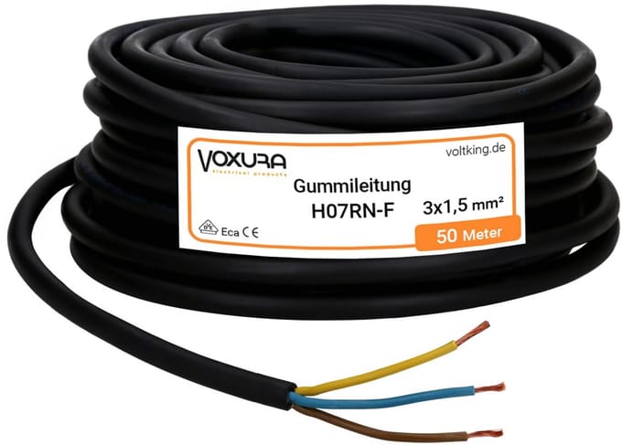 Flexibele Rubberkabel 3x1,5mm voor Buiten en Zware Toepassingen
