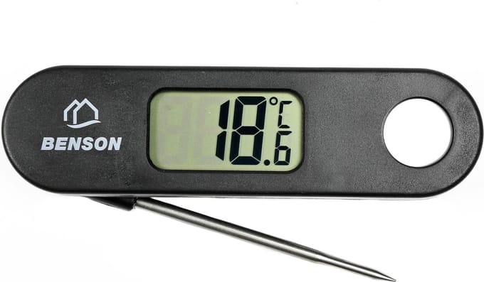 Benson Inklapbare digitale keukenthermometer - Magnetische achterkant - Bereik -40 tot 200°C