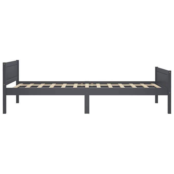 vidaXL - Bedframe - massief - grenenhout - grijs - 100x200 - cm