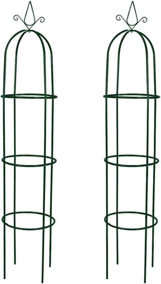 Rozenbogen - Klimhulp Rozen - Tuin Decoratie - Smeedijzeren Constructie - 2 stuks - Groen