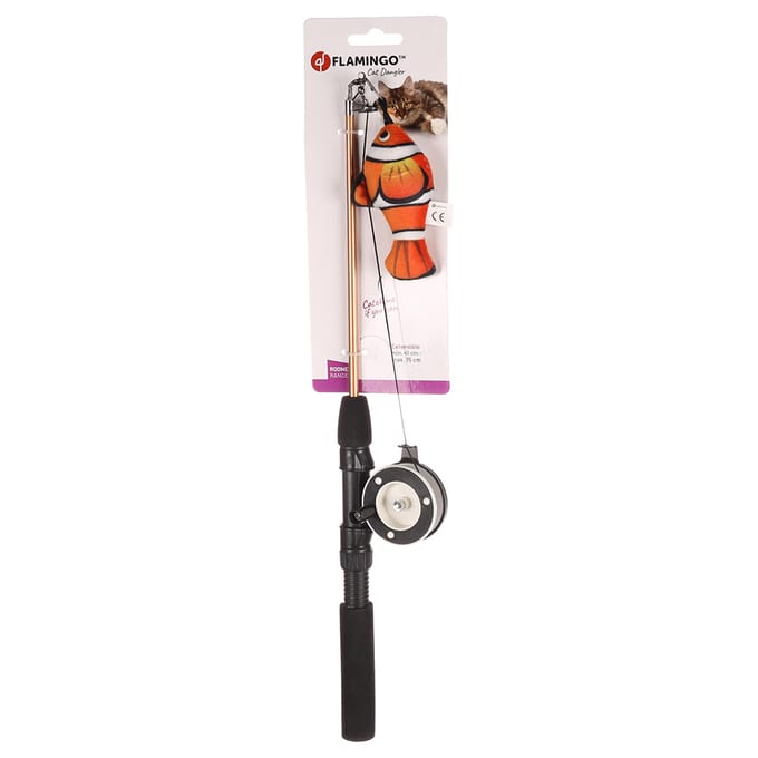 Flamingo Rodney Clownvis - Kattenspeelgoed - 75x13.5 cm Oranje