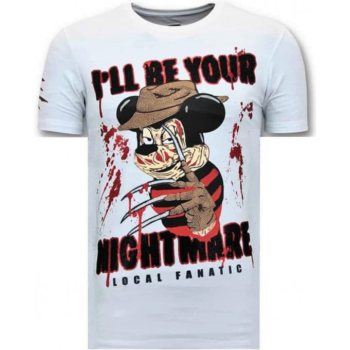 Luxe Heren T shirt - Freddy Krueger - Wit