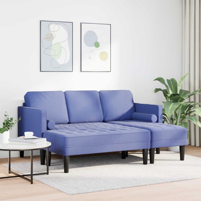 vidaXL - Bankstel - 2 - st - Jeans - Blauw - Polyester