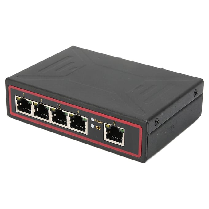 5-Poorts Ethernet DIN-rail Schakelaar DIN-rail Montage Industrieel Ontwerp Redundante Voeding Snel