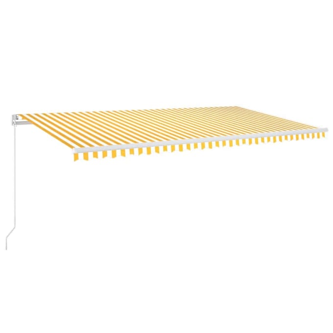 vidaXL - Luifel - handmatig - uittrekbaar - met - LED - 600x300 - cm - geel - en - wit
