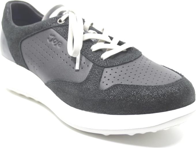 Joya, BRITT BLACK, 930SNE, Zwarte dames sneaker met schokdempende PU zolen