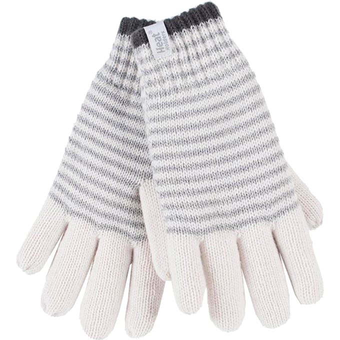 Heat Holders - Gestreepte dameshandschoenen voor de winter - Cream (Oslo)