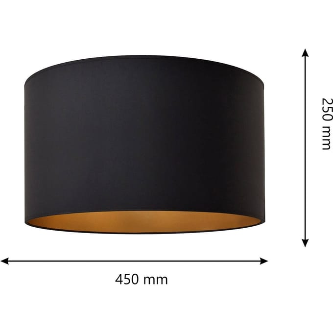 HELAM Lampenkap Alba, Ø 45 cm, E27, zwart/goud