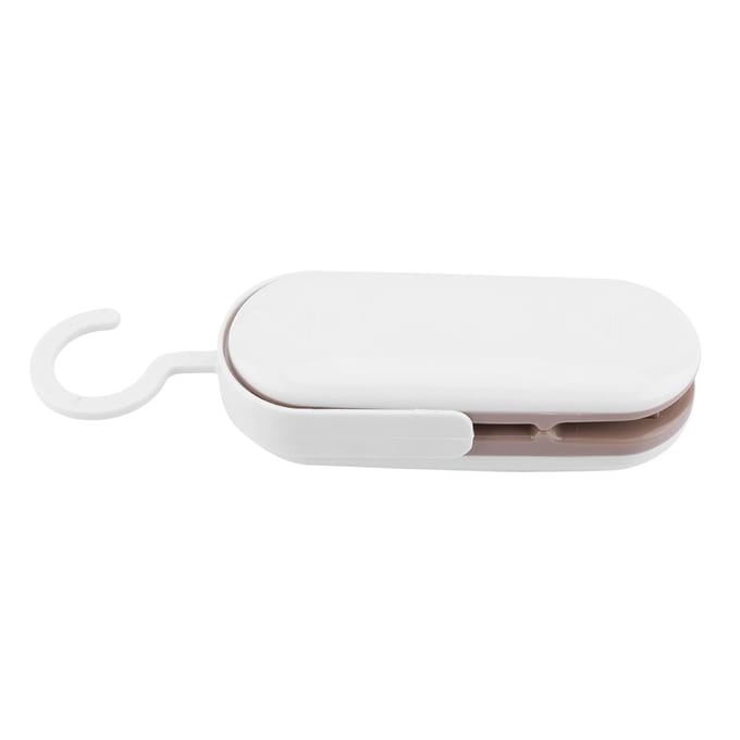 Mini Handheld Heat Sealer Plastic Zak Sealer Luchtdichte Voedselopslag (Bruin) Batterij niet inbegrepen white