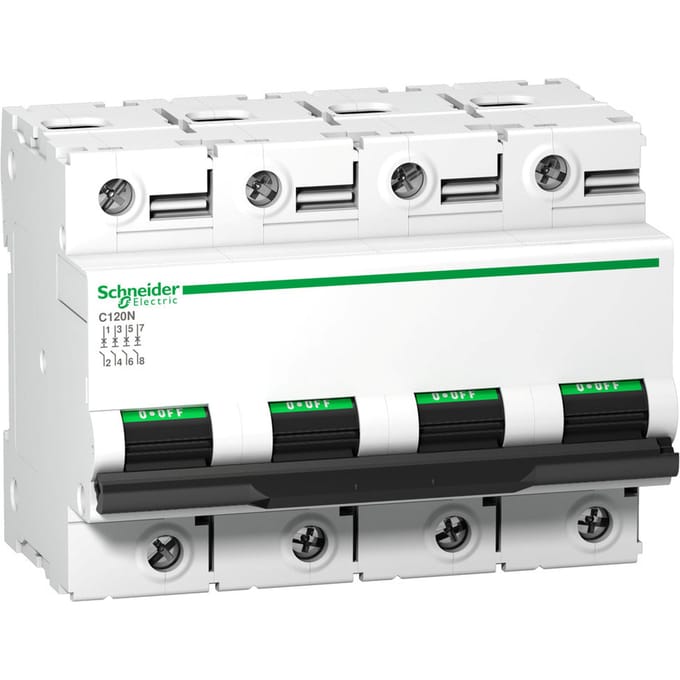 Schneider Electric C120N 4P 125A Aardlekschakelaar 10kA - A9N18355
