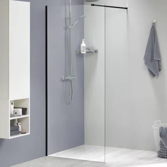 Sealskin Inloopdouche Mix&match 88x200cm - Mat Zwart Profiel - 8 Mm Helder Glas