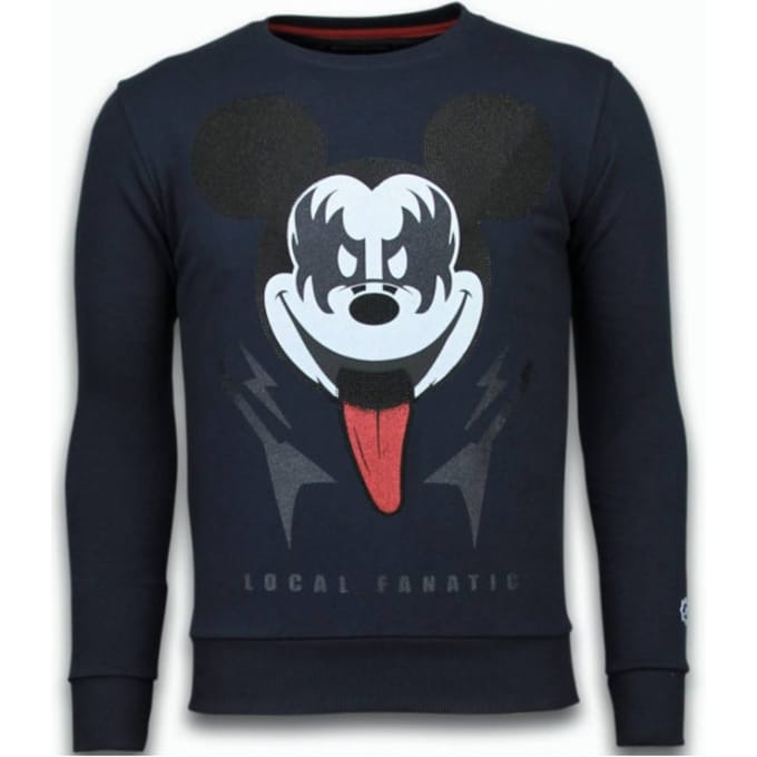 Local Fanatic Kiss my mickey rhinestone sweater