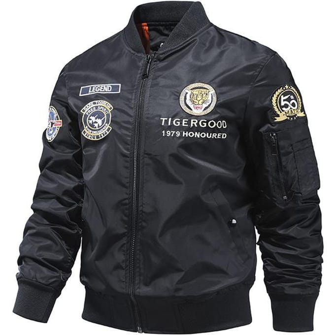 Jas Lente/Herfst Bomberjack Baseball Uniform Grote Maat XXXXL black