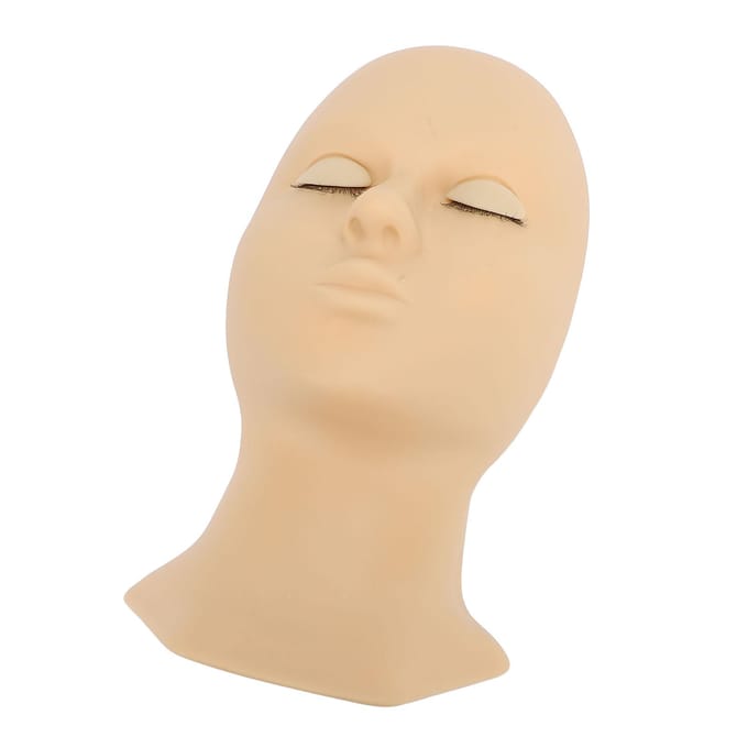 Dubbel Ooglid Wimper Mannequin Hoofd Siliconen Verwijderbaar Ooglid Simulatie Wimper Oefenmodel beige