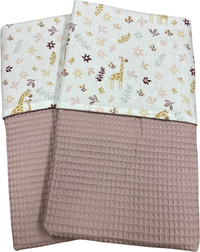 baby deken kinderwagen deken oud roze giraffe bloem 60 x 90 cm