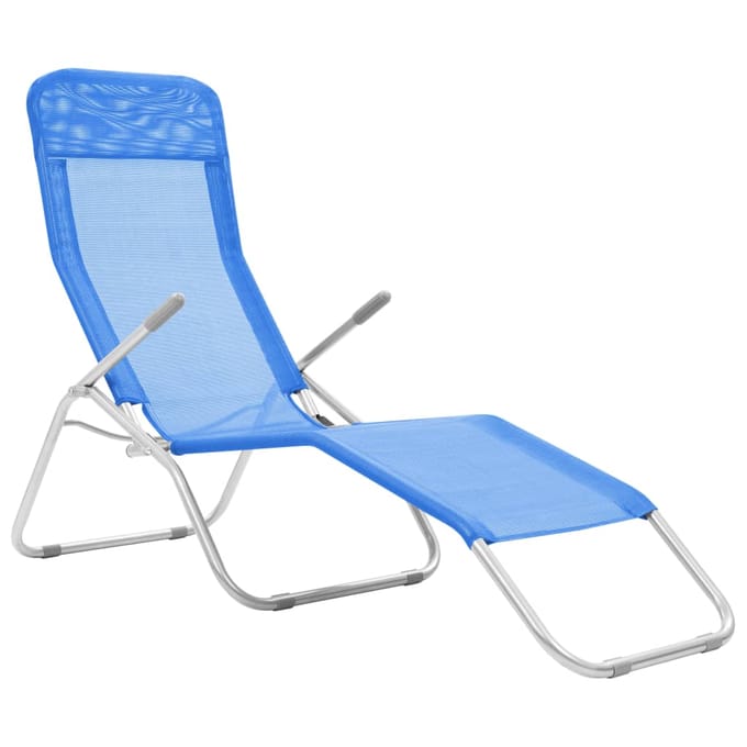 vidaXL - Ligbedden - inklapbaar - 2 - st - textileen - blauw