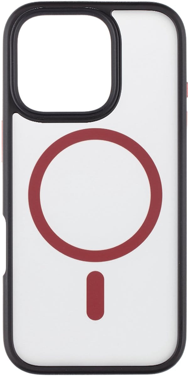 Tactical iPhone 16 Pro Magforce Hyperstealth 2.0 Cover – Hoesje met Losse Klikbare Knoppen – Black/Red