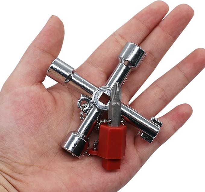 5 in 1 Multifunctionele Schakelkastsleutel | Universele kruissleutel | Rittal sleutel