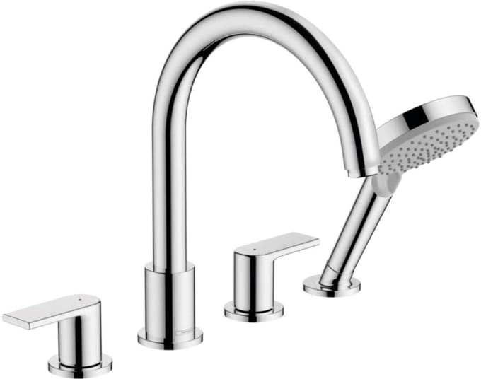 Hansgrohe Vernis Shape Afdekset badkraan - 211mm 4-gats - hoogglans chroom