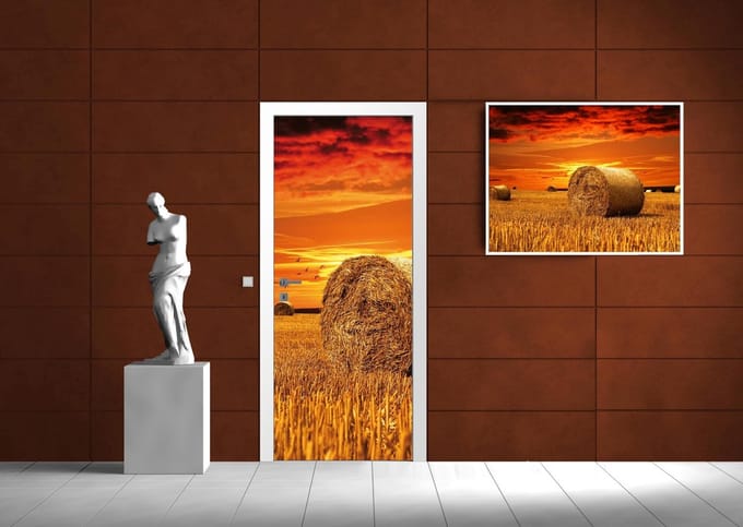 Deursticker Muursticker Landelijk | Oranje | 91x211cm