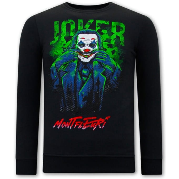 Heren Sweater met Print - Joker - 3762 - Zwart