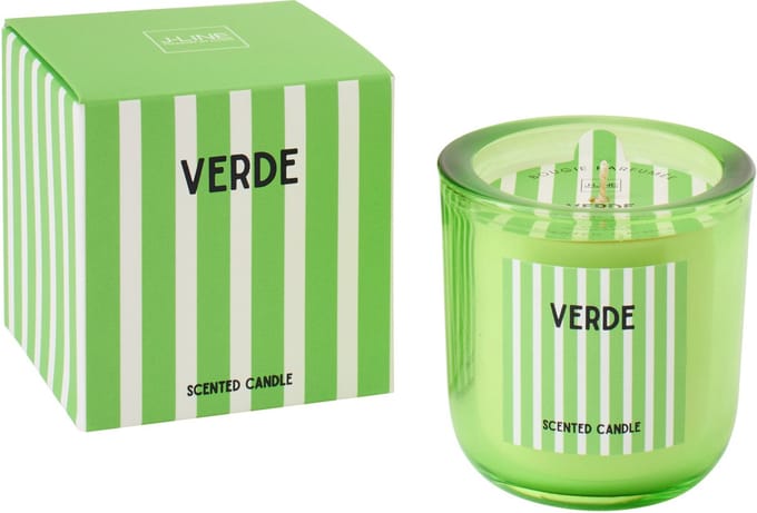 J-Line geurkaars Verde - Spring Ivy & Neroli - glas - groen - small