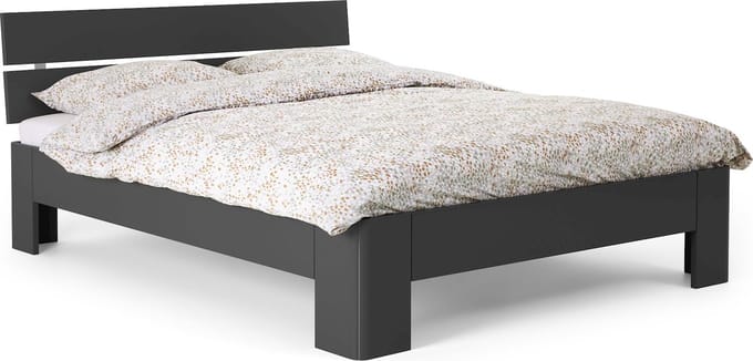 B Bright Fresh 400 Bed met Hoofdbord 90x210cm - Bedframe Antraciet - Eenpersoonsbedden - Instaphoogte: 40cm