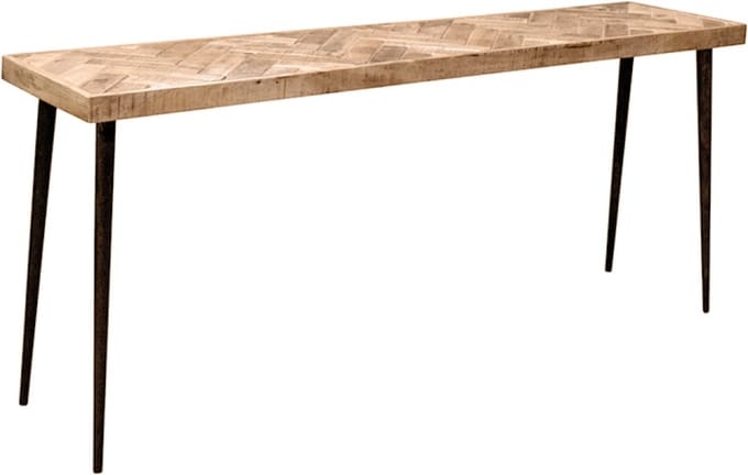 OHNO - Erik Consoletafel - Hout - 2 - Visgraatlook - Zwart Metalen poten