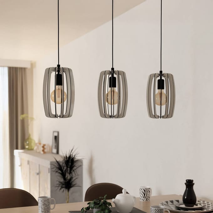 EGLO Bajazzara Hanglamp - E27 - 89 cm - Zwart|Grijs