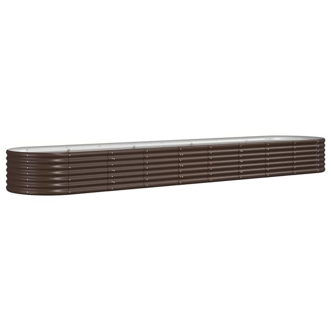 vidaXL - Plantenbak - 368x80x36 - cm - gegalvaniseerd - staal - bruin