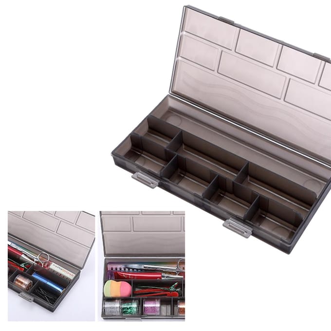 8 cellen haarstylingaccessoires pinnen organizer schaar kam haarspeld opbergdoos lege manicure grijs