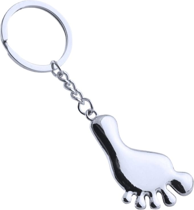 Fako Bijoux - Sleutelhanger - Blote Voet - Zilverkleurig