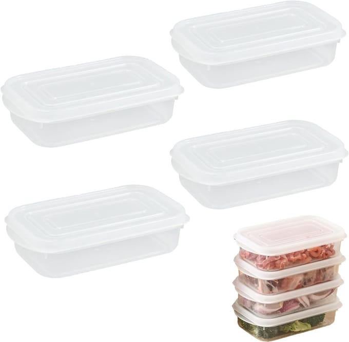 Solidchoice - 4 Stuks Voedselcontainers met Deksel voor Maaltijd Prep