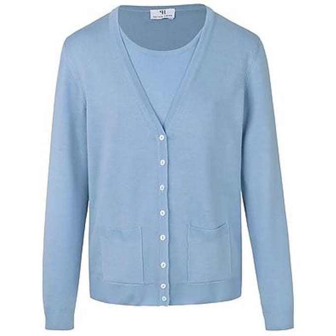 Twinset 100% scheerwol Van Peter Hahn blauw