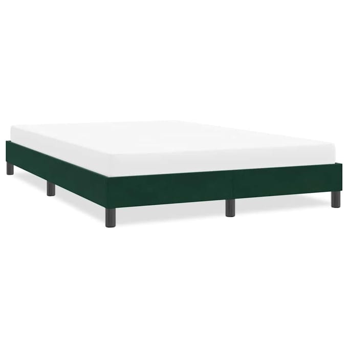 vidaXL - Bedframe - zonder - matras - 140x220 - cm - fluweel - donkergroen