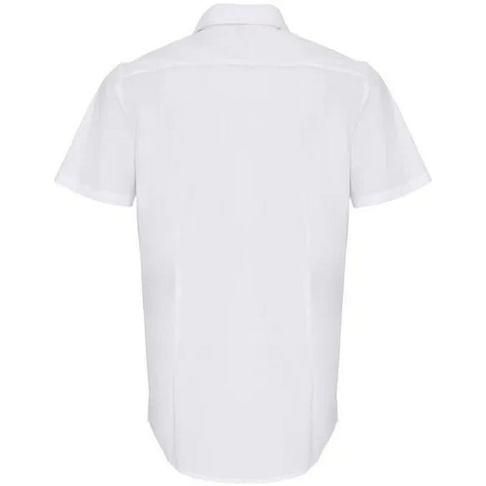 Premier Heren Poplin Stretch Overhemd met Korte Mouwen (Wit)